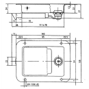 Zamek szyldowy 140 x 108 x 38 mm, komplet wewnatrz / na...