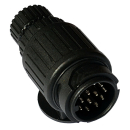 13-pin plastic connector with strain relief