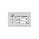 Scharnier achterdeur, RVS, lengte 292,5 mm