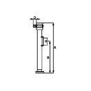 Støttefod med sekskantet forbindelse, rør Ø 57 mm, støttebelastning 1300 kg, A 430 mm, B 280 mm, slaglængde 250 mm