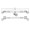 Asse frenato, 1400 kg A = 1300-2000 mm C = 1750-2450 mm