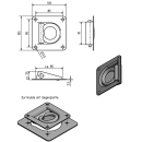 Anillo de amarre y muelle de retorno 105 x 105 mm 800 daN...