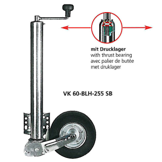 Winterhoff støttehjul fuldt lastet. Støttebelastning 500 kg, 225x70