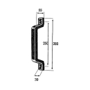 Greepafstand 250 mm zwart rubber