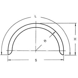 Enkeltakslet stænkskærmprofil 12/40 B220 R375 L1210 S750 H390