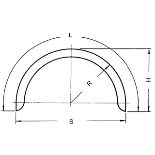 Enkeltaksel fenderprofil 40 B220 R375 L1210 S750 H390