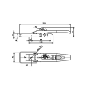 SPP - excentrisk lås, ZB-01A, 210 mm, flad beslag, galvaniseret