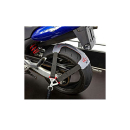 Lashing strap motorcycle rear wheel attachment