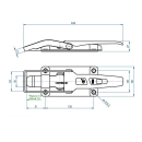 SPP - tungelås, ZB-09, 267 mm, flad beslag, galvaniseret