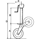 Steunwiel voor boerenwagen halfautomatisch aangezogen...