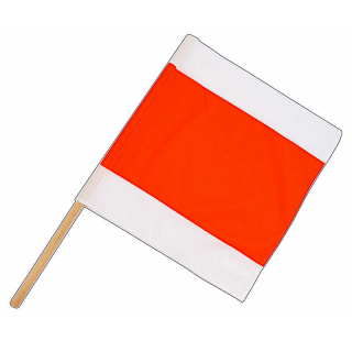 Advarselsflagstamme hvid / orange / hvid