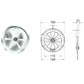 Roterende ventilationsroset Ø 163 mm