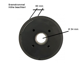 Bremsetromle egnet til Knott 200 x 50, RA: 100 x 4 huller, type 20-2425/1