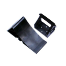 Plastic wheel chock with holder, color: black