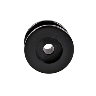 Rund knap 6/8 mm reb plast monteret på begge sider Ø 24 mm