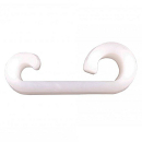 Expander double hook, white, plastic