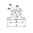 Pair of bearing blocks to screw on 126.P pin 40 mm