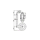 Støttehjul Ø 48 mm 225 x 70, solid gummihjulbelastning: 150 kg