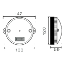 Aspöck - Inpoint indvendigt lys med afbryder, kabel 2500 mm langt. 2-polet